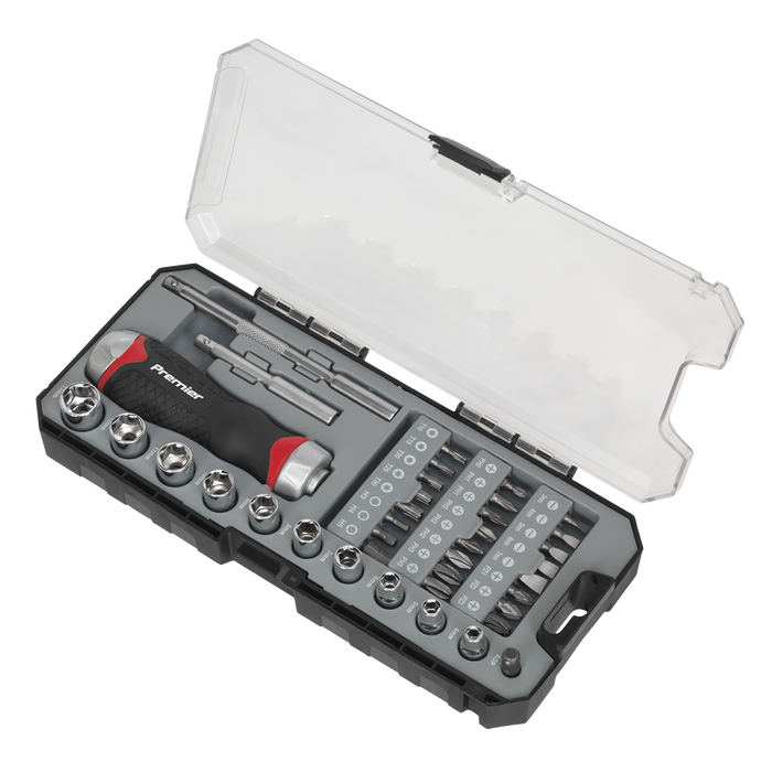Premier Fine Tooth Ratchet Screwdriver Socket & Bit Set 38pc | AK64905