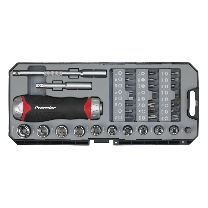Premier Fine Tooth Ratchet Screwdriver Socket & Bit Set 38pc | AK64905