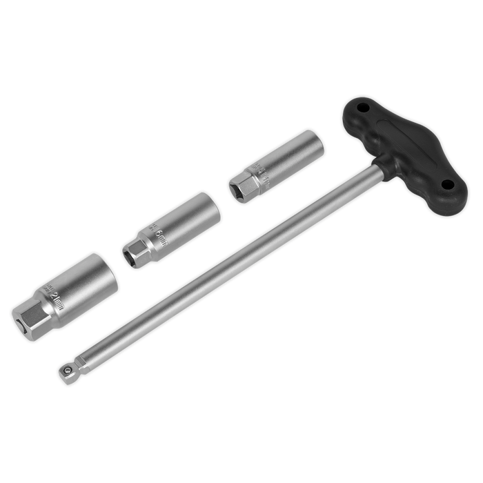 T-Bar & Rubber Insert Spark Plug Socket Set 3/8"Sq Drive 4pc | AK6550