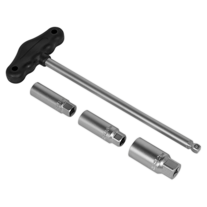 T-Bar & Rubber Insert Spark Plug Socket Set 3/8"Sq Drive 4pc | AK6550