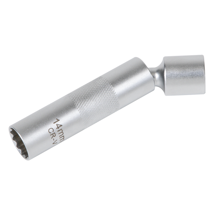 Spark Plug Socket with Universal Joint 3/8"Sq Drive 12-Point 14mm | AK6569