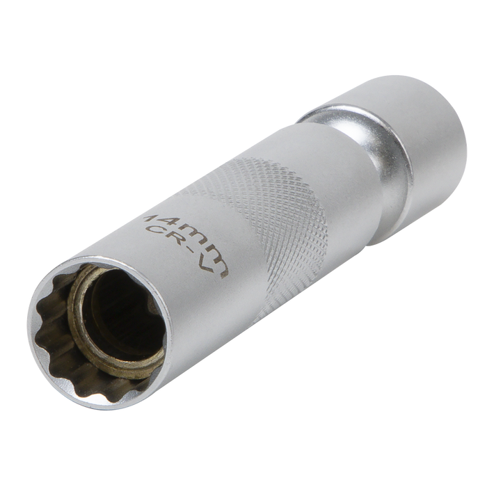 Spark Plug Socket with Universal Joint 3/8"Sq Drive 12-Point 14mm | AK6569
