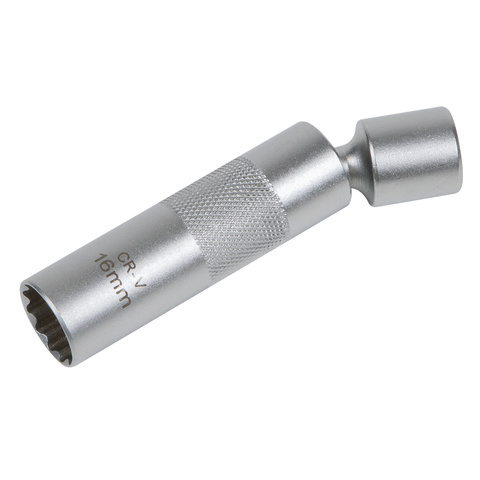 Spark Plug Socket with Universal Joint 3/8"Sq Drive 12-Point 16mm | AK6571