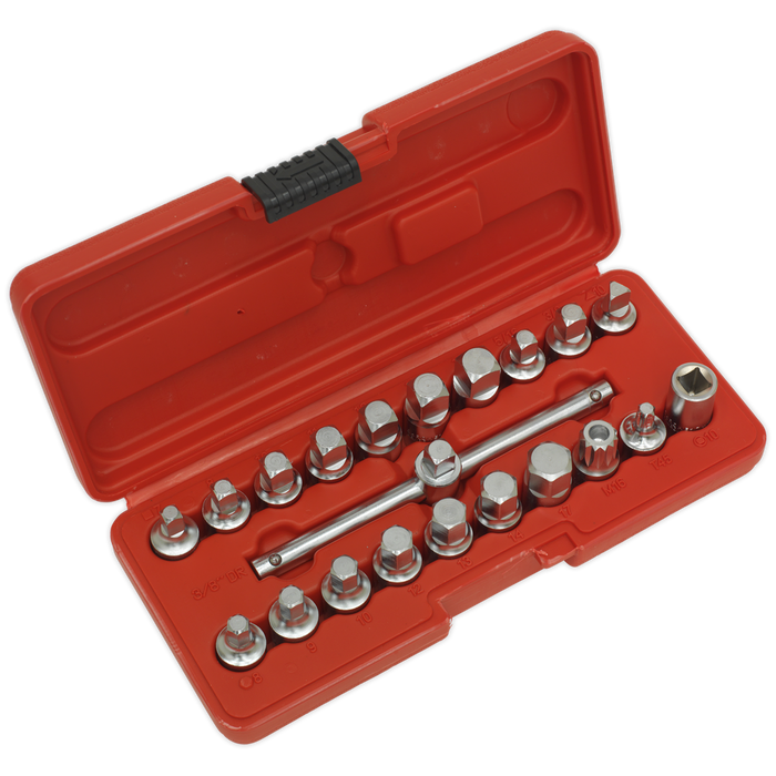 Oil Drain Plug Key Set 3/8"Sq Drive 21pc | AK6586