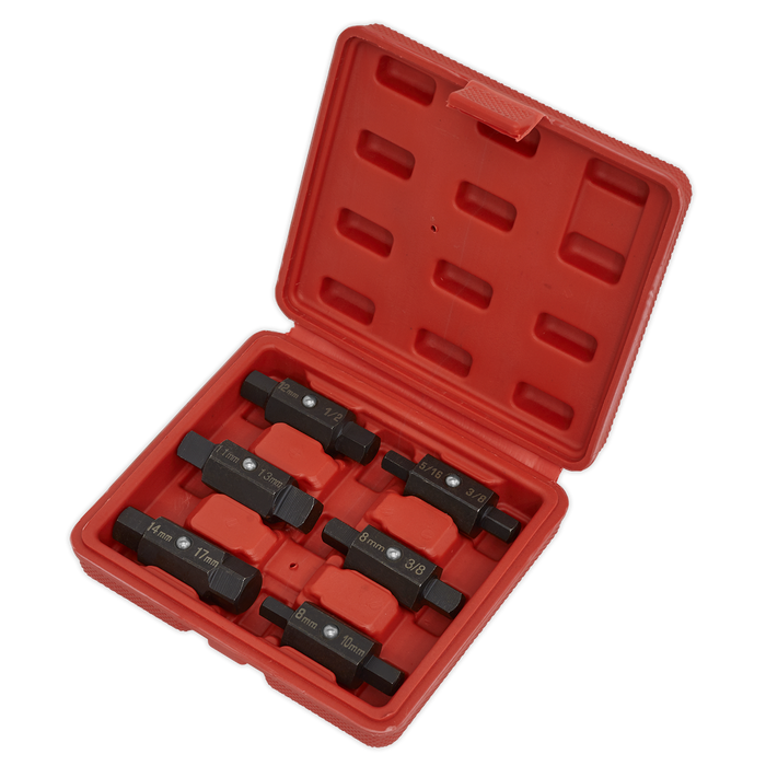 Double End Oil Drain Plug Key Set 6pc | AK658