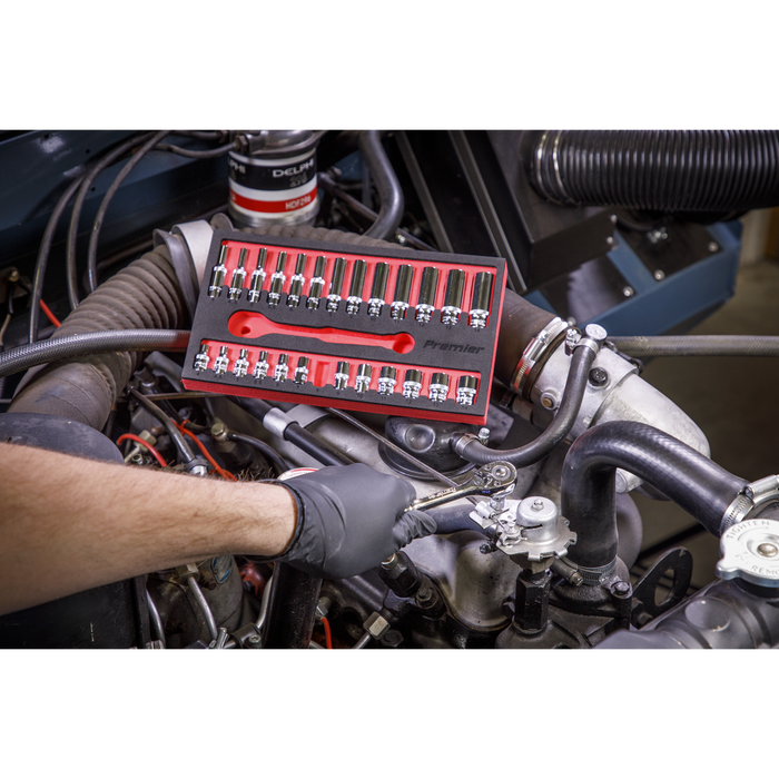 Premier Ratchet Wrench & Socket Set 1/4"Sq Drive 27pc | AK66721