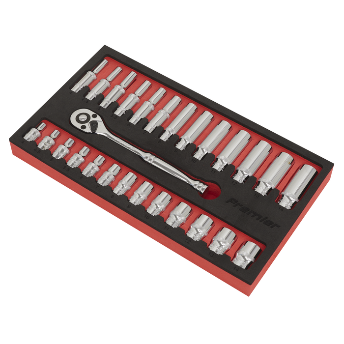 Premier Ratchet Wrench & Socket Set 1/4"Sq Drive 27pc | AK66721