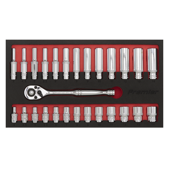 Premier Ratchet Wrench & Socket Set 1/4"Sq Drive 27pc | AK66721