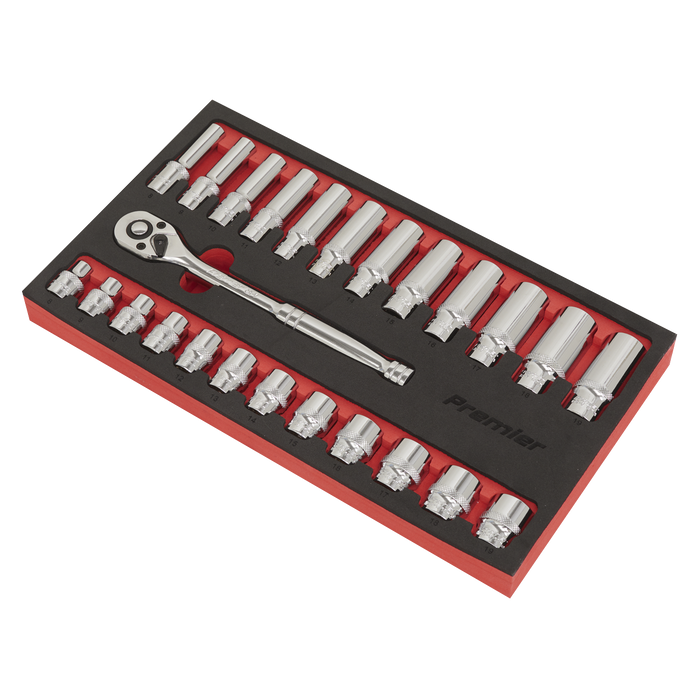 Premier Ratchet Wrench & Socket Set 3/8"Sq Drive 25pc | AK66722