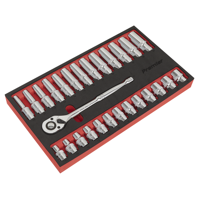 Premier Ratchet Wrench & Socket Set 1/2"Sq Drive 27pc | AK66723