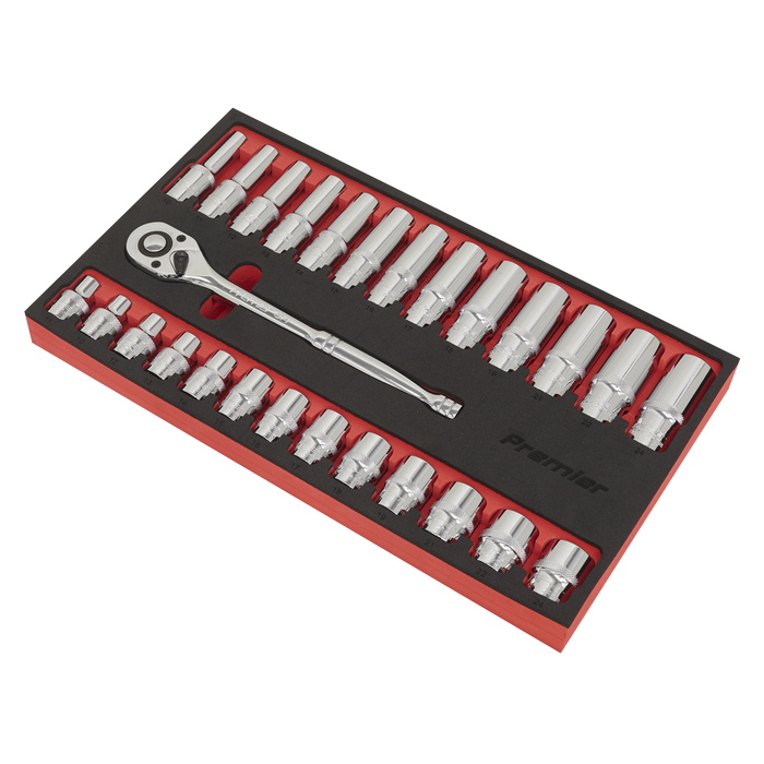 Premier Ratchet Wrench & Socket Set 1/2"Sq Drive 27pc | AK66723
