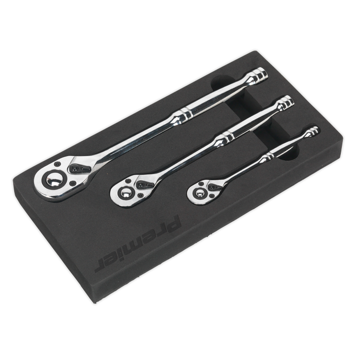 Premier Pear-Head Ratchet Wrench Set with Flip Reverse 3pc | AK6672