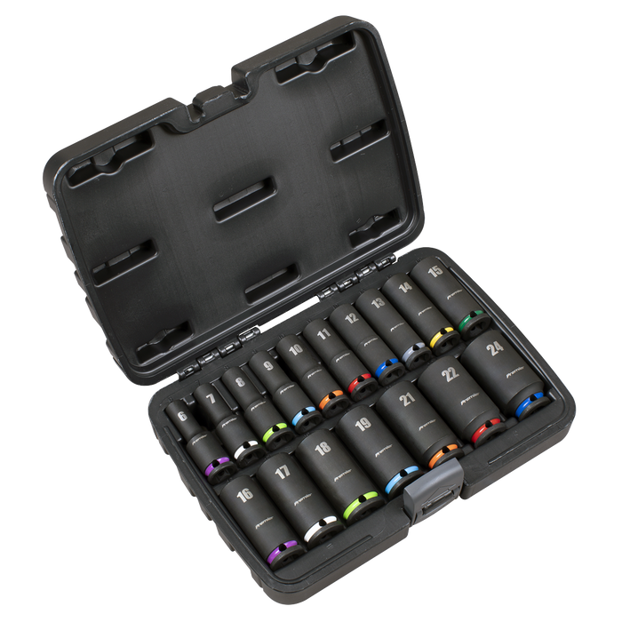 Deep Impact Socket Set 3/8”Sq Drive 17pc | AK68219
