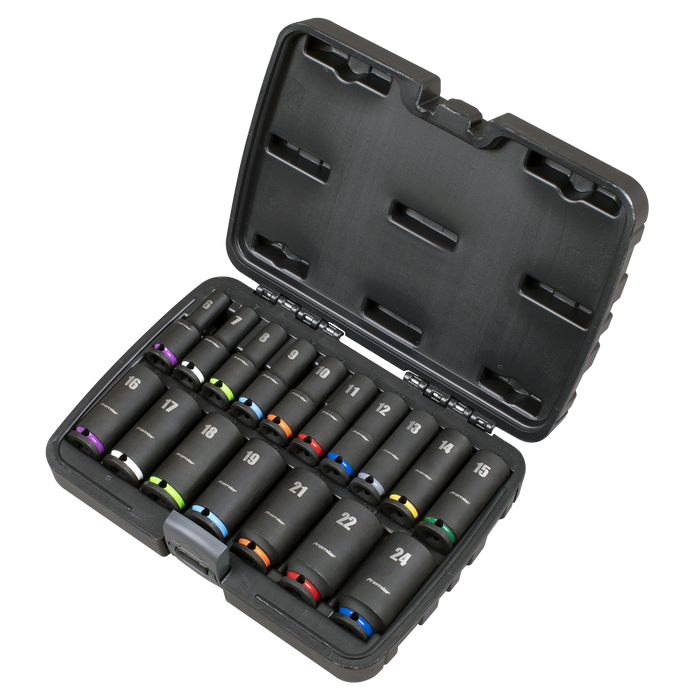 Deep Impact Socket Set 3/8”Sq Drive 17pc | AK68219