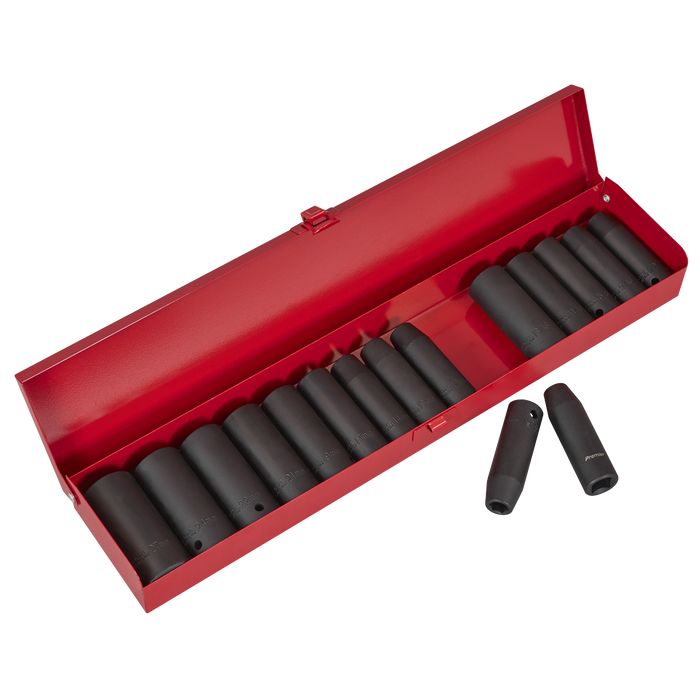 Premier Metric/Imperial Deep Impact Socket Set 1/2"Sq Drive 16pc | AK685