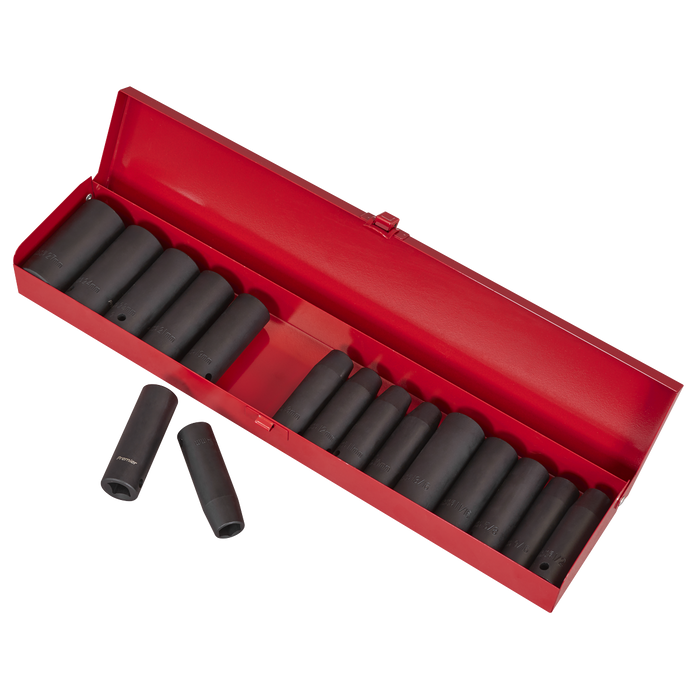Premier Metric/Imperial Deep Impact Socket Set 1/2"Sq Drive 16pc | AK685