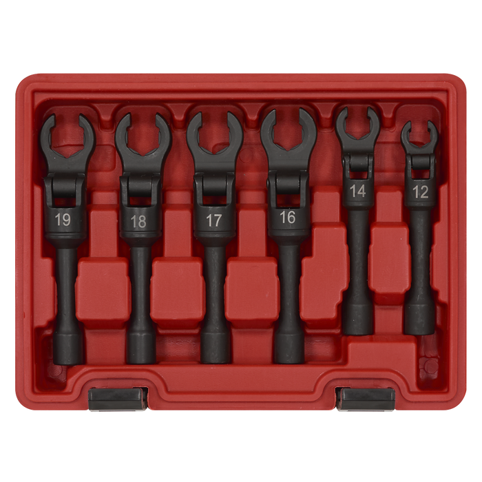 Flexi-Head Flare Nut Diesel Injection Wrench Set 6pc 3/8"Sq Drive | AK6901