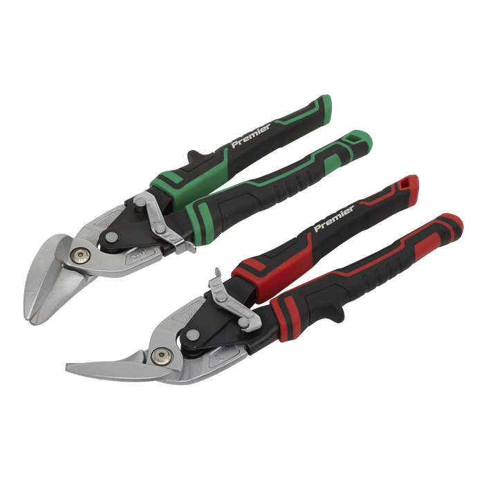 Premier High Leverage Offset Aviation Tin Snip Set 2pc | AK69072