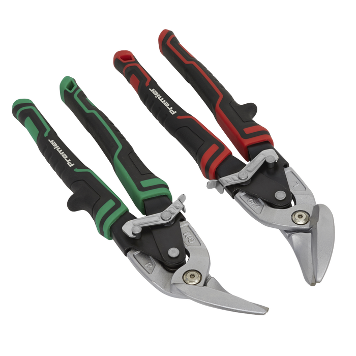Premier High Leverage Offset Aviation Tin Snip Set 2pc | AK69072