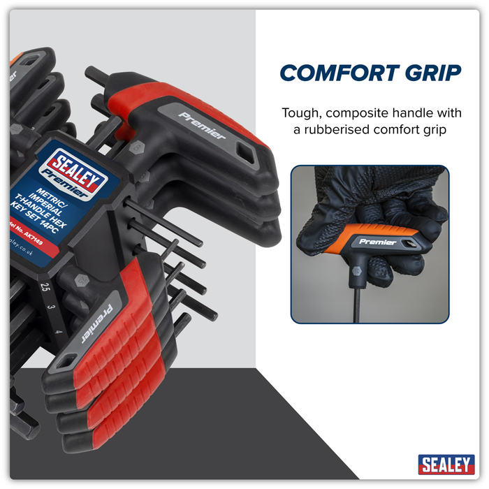 Premier Metric/Imperial T-Handle Hex Key Set 14pc | AK7149