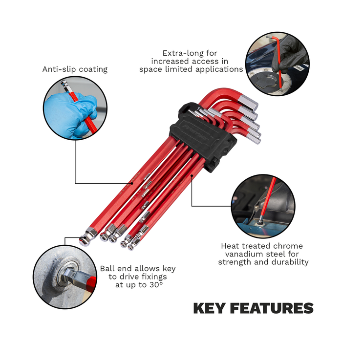 Premier Extra-Long Ball-End Hex Key Set 11pc | AK7164
