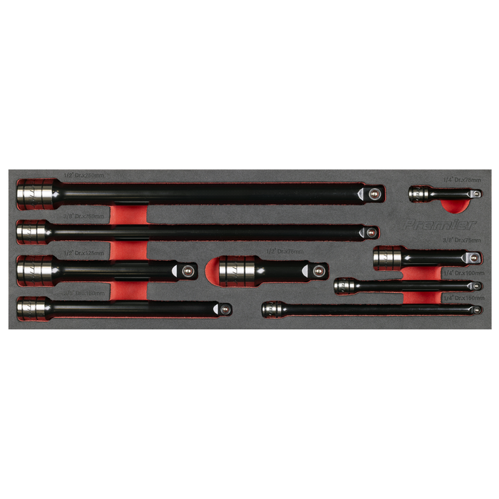 Premier Black Wobble/Rigid Extension Bar Set 1/4", 3/8" & 1/2"Sq Drive 9pc - Premier Black | AK7693