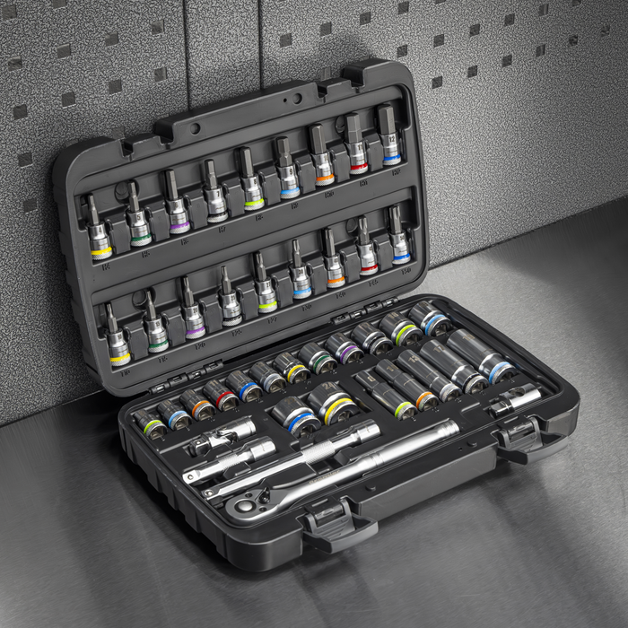 Socket & Socket Bit Set 3/8"Sq Drive 42pc | AK7915
