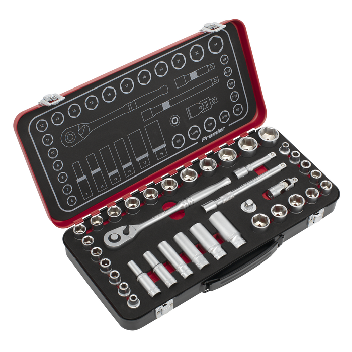 Premier Platinum Metric/Imperial Socket Set 3/8"Sq Drive 37pc | AK7923