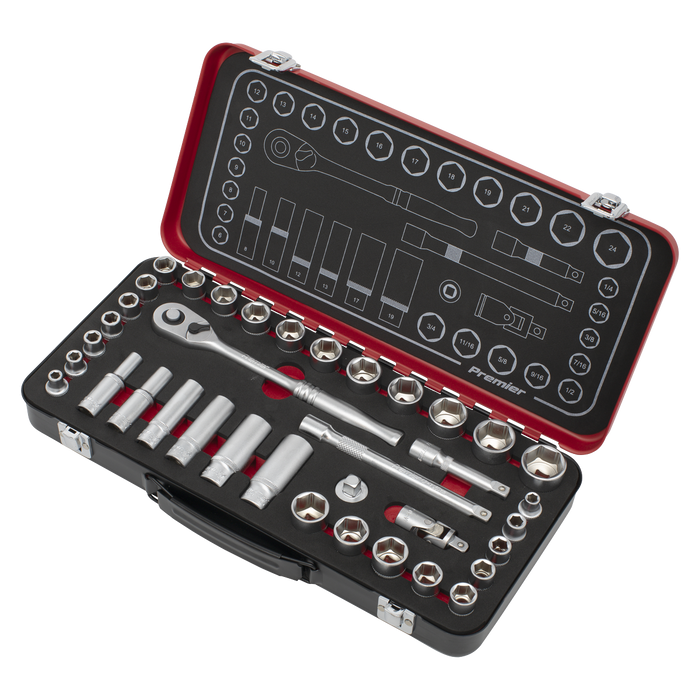Premier Platinum Metric/Imperial Socket Set 3/8"Sq Drive 37pc | AK7923