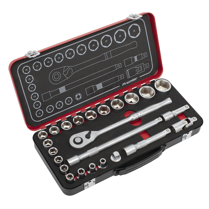 Premier Platinum Socket Set 1/2"Sq Drive 24pc | AK7924
