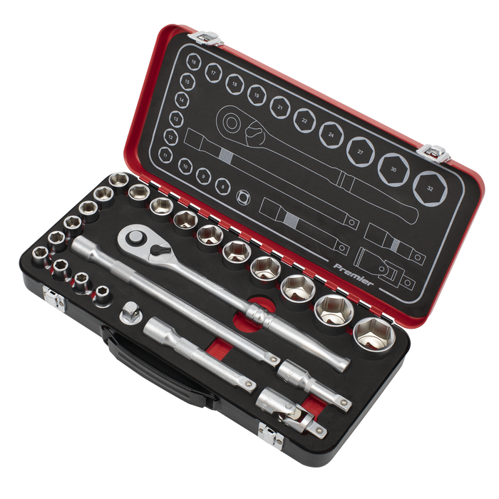Premier Platinum Socket Set 1/2"Sq Drive 24pc | AK7924