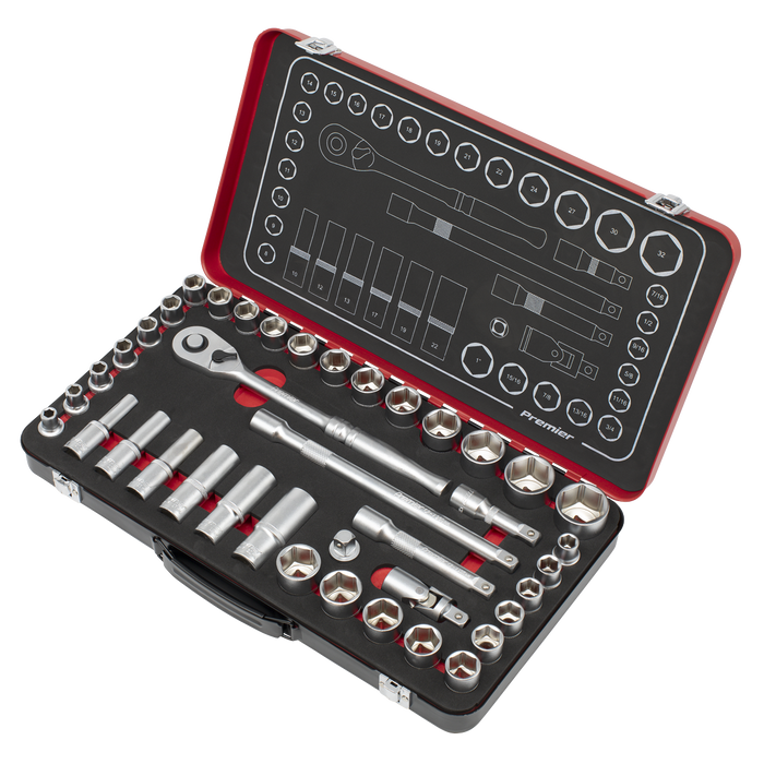 Premier Platinum Metric/Imperial Socket Set 1/2"Sq Drive 40pc | AK7925