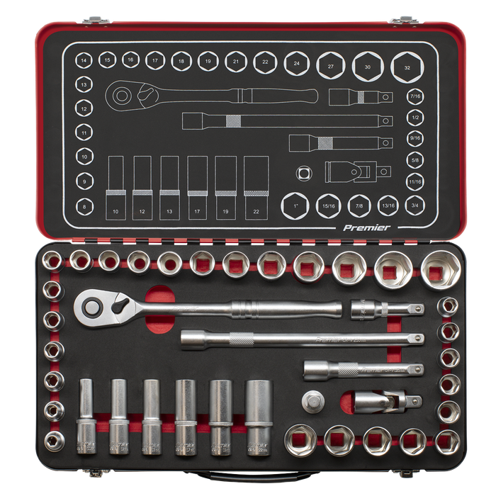 Premier Platinum Metric/Imperial Socket Set 1/2"Sq Drive 40pc | AK7925
