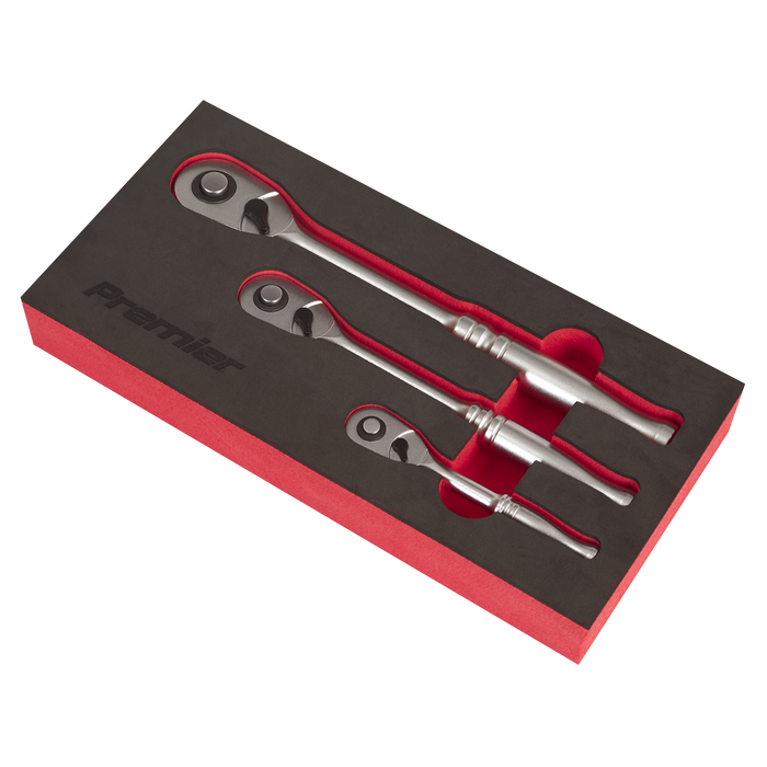 Premier Platinum Pear-Head Ratchet Wrench Set with Flip Reverse 3pc | AK7933