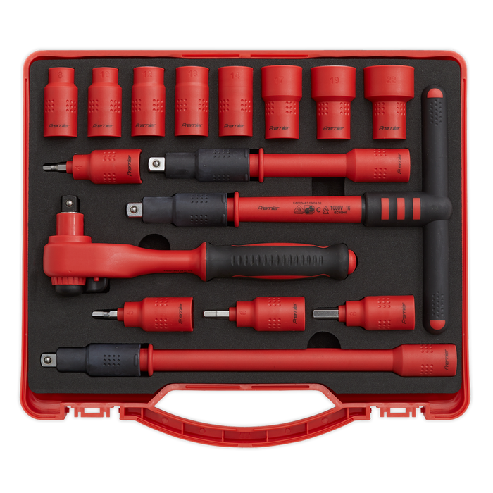 Premier Insulated Socket Set 3/8"Sq Drive 16pc - VDE Approved | AK7940