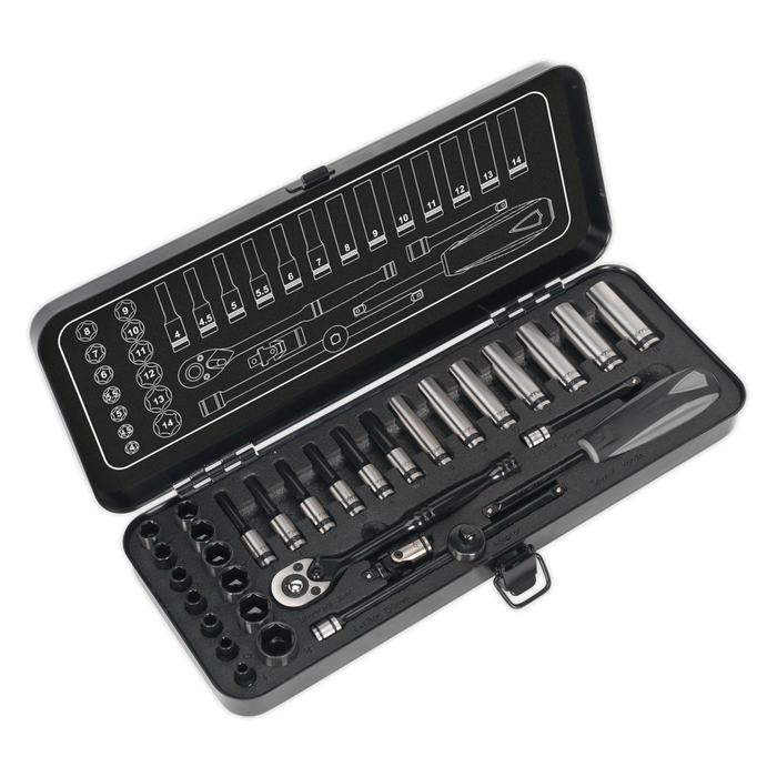 Premier Black Socket Set 1/4"Sq Drive 32pc | AK7970