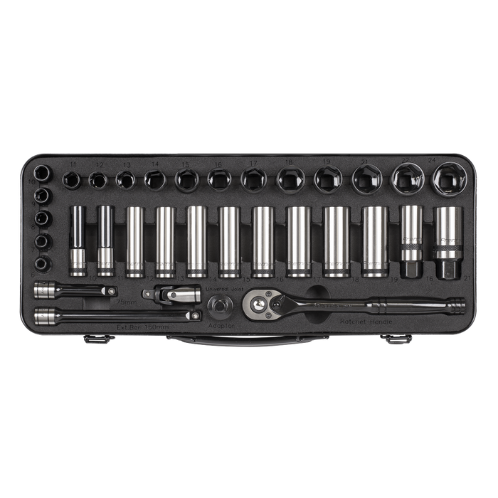 Premier Black Socket Set 3/8"Sq Drive 34pc | AK7971
