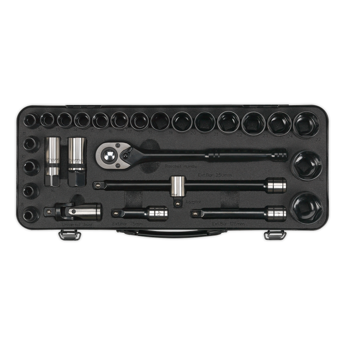 Premier Black Socket Set 1/2"Sq Drive 28pc | AK7972