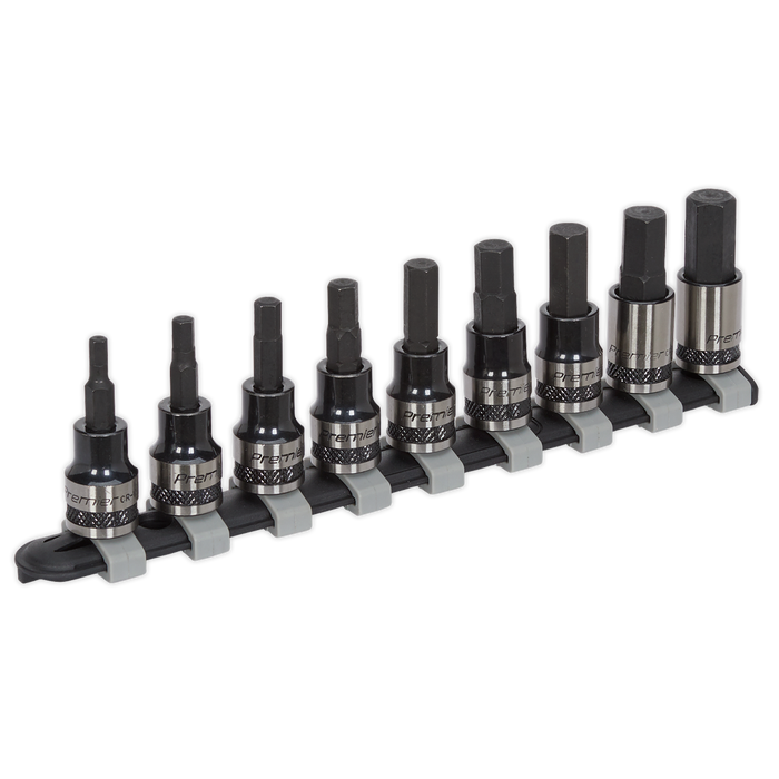 Premier Black Hex Key Socket Bit Set 3/8"Sq Drive 9pc | AK7986