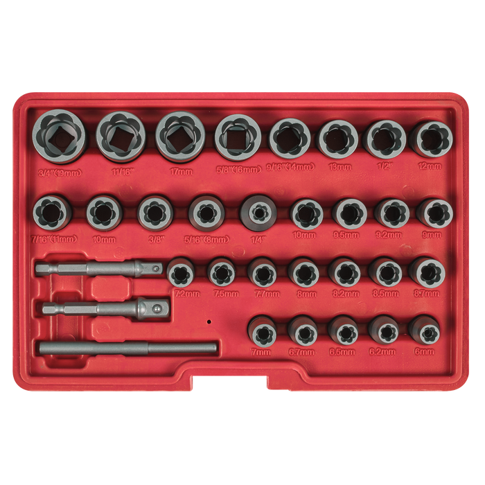 Slim Design Bolt & Nut Extractor Set 32pc | AK8132