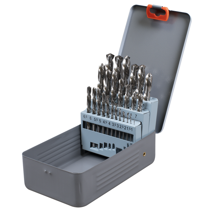 Left-Hand Spiral Drill Bit Set 25pc | AK8191