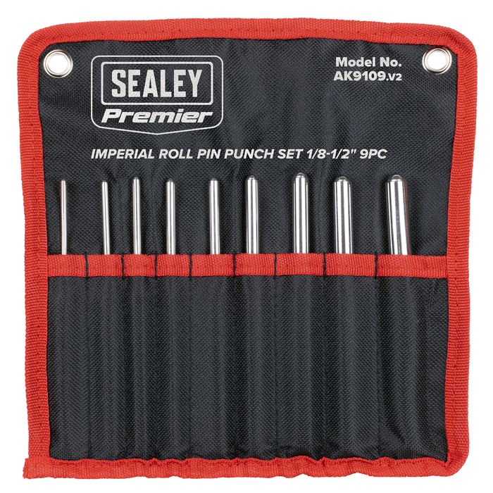 Premier Roll Pin Punch Set Imperial 1/8-1/2" 9pc | AK9109