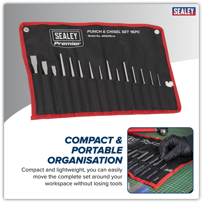 Premier Punch & Chisel Set 16pc | AK9216