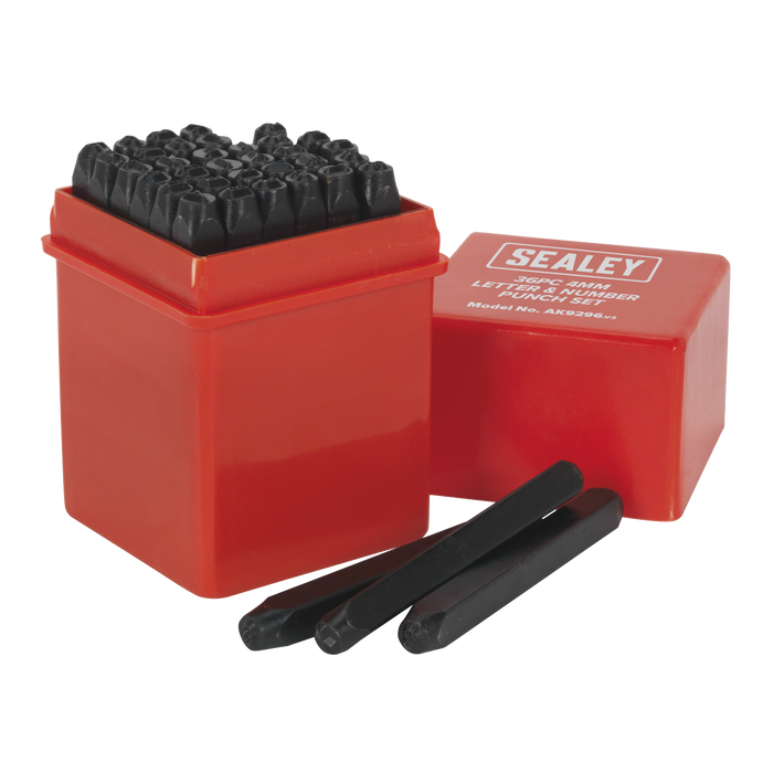 Letter & Number Punch Set 4mm 36pc | AK9296