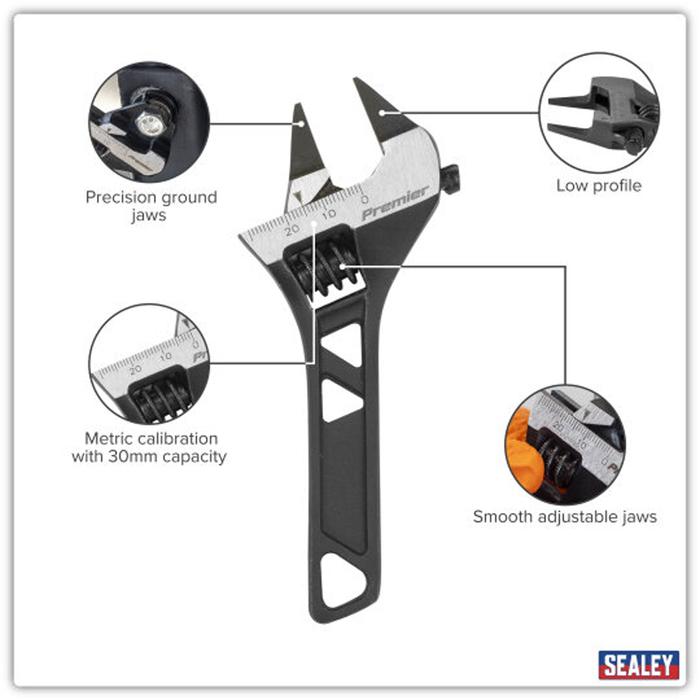 Premier Low Profile Adjustable Wrench 140mm | AK9568