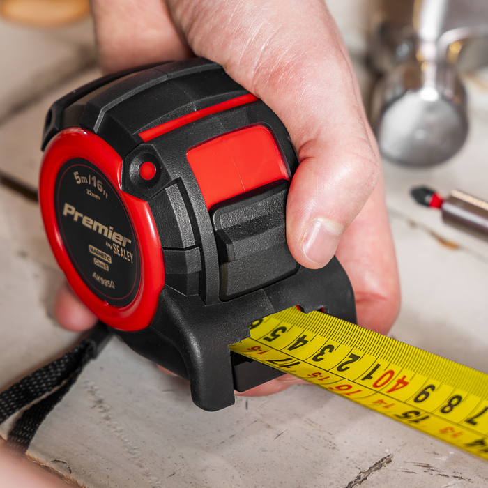 Premier Metric/Imperial Tape Measure Extra-Wide Blade 5m(16ft) x 32mm | AK9850