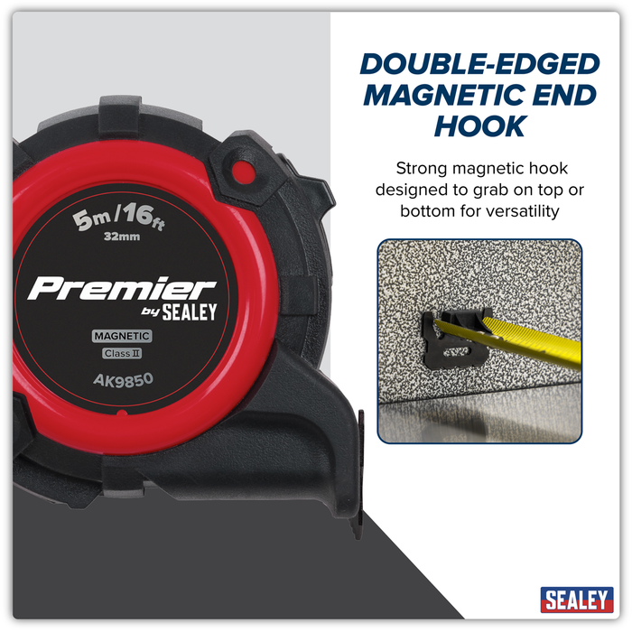 Premier Metric/Imperial Tape Measure Extra-Wide Blade 5m(16ft) x 32mm | AK9850