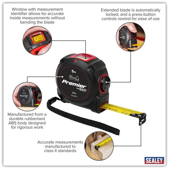 Premier Window Tape Measure 5m x 19mm | AK9852