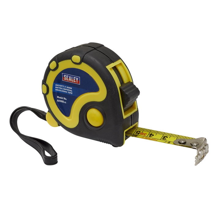 Metric/Imperial Rubber Tape Measure 3m(10ft) x 16mm | AK988