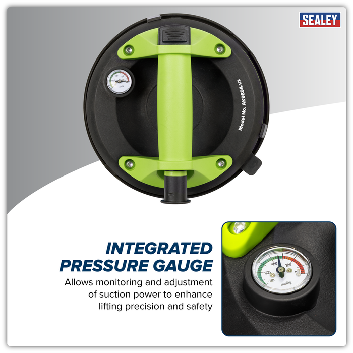 Heavy Lift Suction Cup with Vacuum Grip Pressure Gauge | AK9894